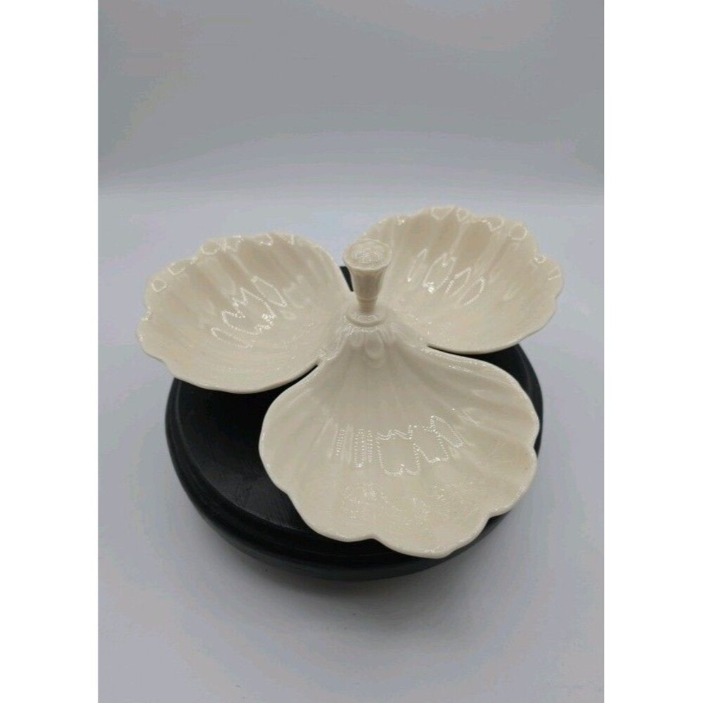 Vinrage Lenox Greenbrier Collection Porcelain Ivory 3 Part Relish Tray Handle